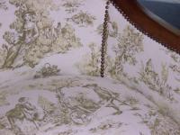 Polsterei Ohseloff - Schreibtischstuhl um 1930 mit Toile de jouy Stoff bezogen - Polstermöbel Polster Möbel traditionelle Polsterung